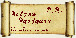 Miljan Marjanov vizit kartica